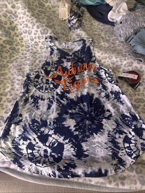 Colosseum Navy & White Tie-Dye Auburn Tigers Tank